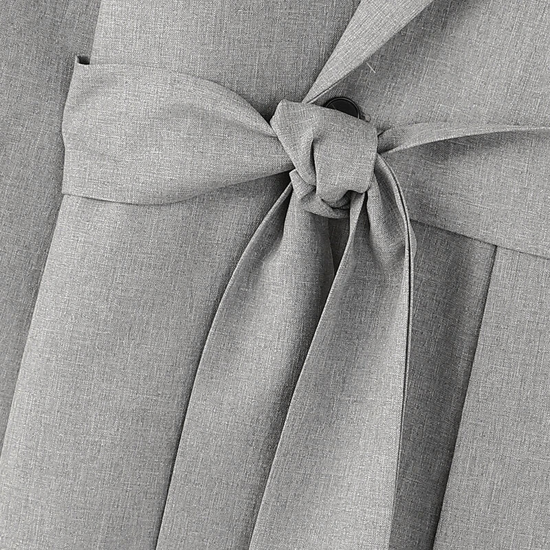 INCERUN Mens Double-Breasted Long Sleeve Jumpsuit Fashion Solid Color Waist Lace Up Suit Jumpsuit Long Top Pant