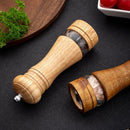 6 Inch Salt and Pepper Grinder Set Pepper Mill Hand Fresh Grind Seasoning Bottle Ceramic Core Solid Wood Pepper Grinder