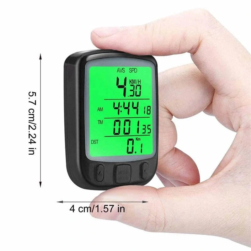 Wired Digital Bicycle Computer 1.6 inch LCD Screen Backlight Waterproof Odometer Stopwatch 32g Lightweight  For MTB Road Cycle City Bike