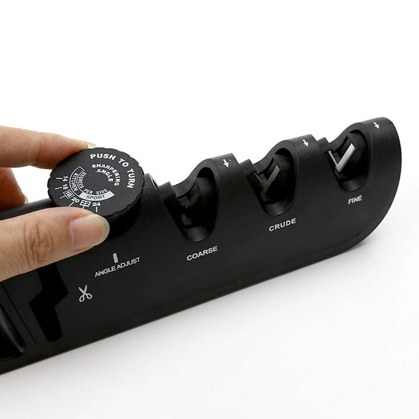 Multifunctional 4-Stage Knife Sharpeners with Adjustable Angle Knob - Premium Quality Handheld Knife Sharpener Small Portable Knife Sharpener for Scissors
