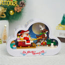 3009 Santa Sleigh DIY Cloud Frame Mini MOC Building Blocks Kit Christmas Decoration LED Night Light Creative Merry Christmas Gift