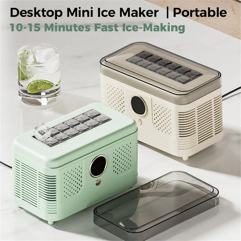 EXPED SMART Portable Mini Countertop Ice Maker Machine Quick 12 Solid Ice Cubes in 20 Mins Quiet & Compact for Home Office Camping Car Use