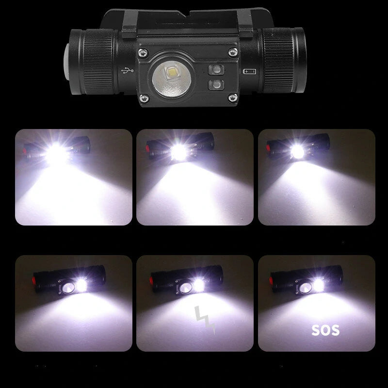 46G XTE+COB Outdoor Camping Headlamp 180LED Built in 800 mA 18650 Battery USB Rechargeable for Hiking Fishing Camping Waterproof Lamp Flashlight Headlamp