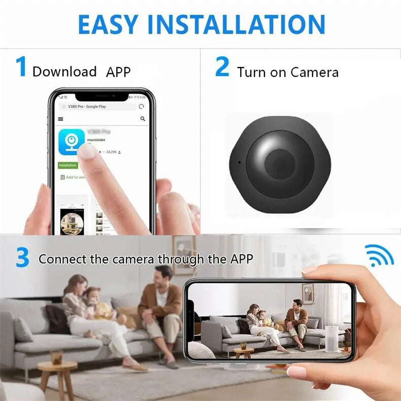 H6 Mini WiFi Camera 1080P HD Wireless Smart Home Device Cam Invisible Night Vision Motion Detection Remote Monitor Recorder