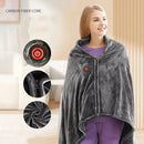 150 X 85cm USB Electric Heating Blanket Heated Shawl Blanket 3 Levels Adjustment Fast Heating Winter Electric Blanket Charging Heating Blanket Office Nap Plus Velvet Warm Heating Shawl