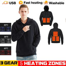 TENGOO HS05B Smart Heated Sweatshirt 5 Heating Areas Quick Heating USB Rechargeable Washable Safety Fashion Oversize Jacket for Winter Outdoors Keep Warm