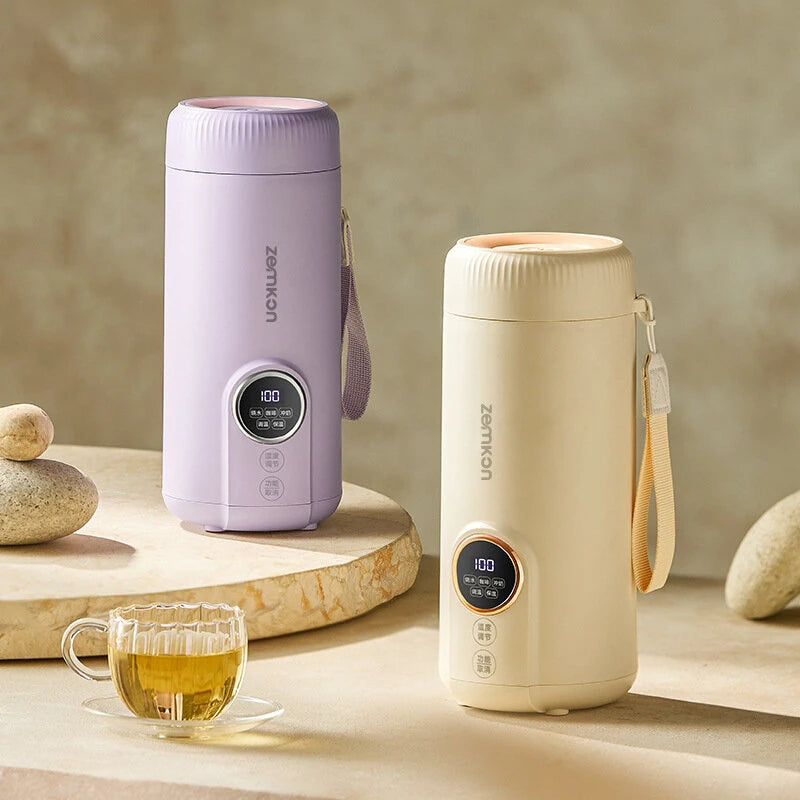 Zemkon Thermal Water Bottle Water Heating Vacuum Cup Adjustable Temperature Boiling Mug Stainless Steel Electric Kettle Boiler Coffee Tea Milk Heater