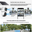 ICSEE Solar 4MP 6X Zoom WiFi IP Camera AOV Mode HD Surveillance 24/7 Recording Wireless 2MP+2MP Dual Lens Security Solar Powered Waterproof Night Vision Camera