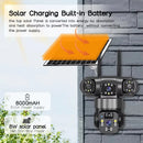 Guudgo V380 12MP Tri-Lens Solar Powered PTZ Security Camera Wireless WiFi/4G PIR Motion Detect Two Way Audio IP66 Waterproof Outdoors CCTV Surveillance Cameras