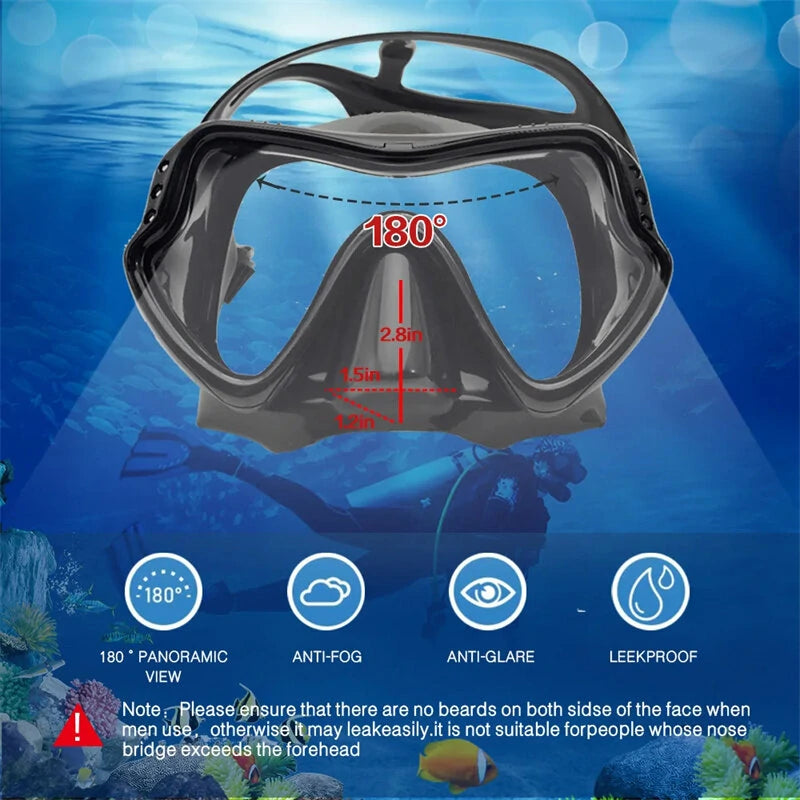 Diving Goggles Snorkel Set with Swimming Goggles, Tube, Adjustable Strap for Women Men Adult Swimming Equipment