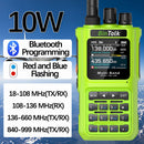 BinTolk BT8000 10W High Power Two Way Radio 256CH Wide Band 18-999MHz Wireless Frequency Copy Type-C Charging Bluetooth Programming NOAA Weather Long Range Outdoor Emergency Communication