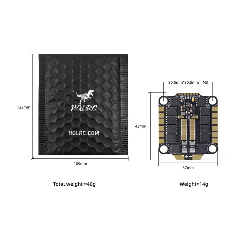 30.5*30.5mm HGLRC 60A 2-6S V1 4in1 Brushless ESC Support DShot600/300/150 for RC FPV Racing Freestyle Drone