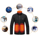 TENGOO HP-09 9 Heated Area Jacket USB Charging 3 Gear Adjustable Temperature with Digital Display Windproof Fleece Heated Jacket Winter Coat for Outdoor Sports