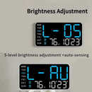 Multi-function LED Digital Wall Clock Borderless Electronic Clock Multifunctional Hanging Standing Clock Simple Digital Clock Display Living Room Wall Clock