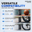 CYCLAMI AM6 Mini Electric Bike Pump 130 PSI Portable Air Inflator Lightweight Tire Pump for Road MTB Bicycle