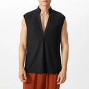 INCERUN Mens Textured V-Neck Sleeveless Tank Micro Sheer Comfortable Breathable Vest