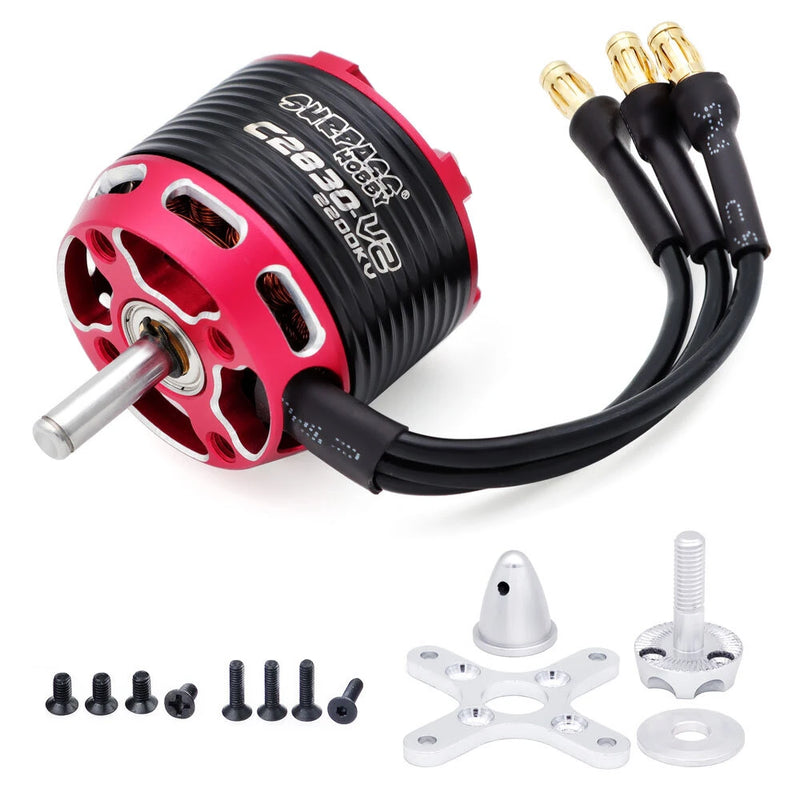 SURPASS-HOBBY C28 V2 600KV/750KV/800KV/850KV/880KV/1000KV/1120KV/1200KV/1300KV/1350KV/1400KV/1900KV/2200KV/2300KV Outrunner Brushless Motor for RC Airplane Fixed Wing