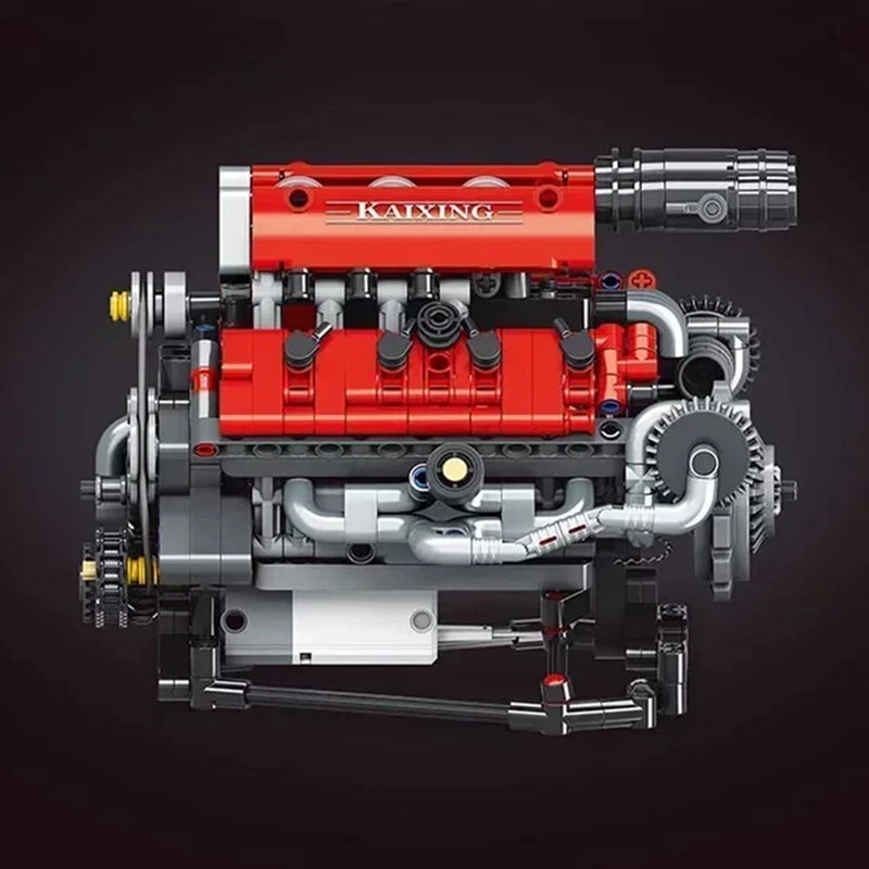 660PCS K96203 MOC Motorized Ferrari488  V8 Engine Model Technical Building Block Brick Assembly Kit with LED Lights Rechargeable APP Controlled Science Education Discovery Toys Christmas Gift Gifts