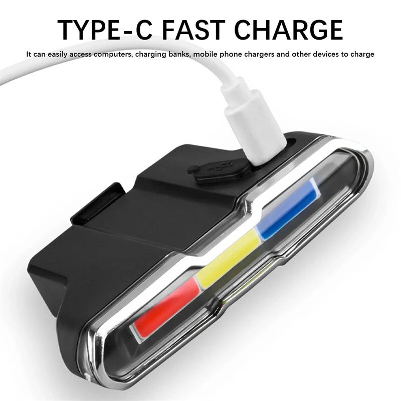 Bikight Solar Bike Taillight 300mAh Battery 7 Light Modes Type-C Charging IPX7  Waterproof Bicycle Rear Light for MTB Bike Motorcycle Electric Vehicle
