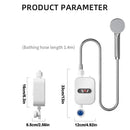 Tevorex 3000W/3500W Portable Mini Water Heater 110V/220V Instant Electric Heater IPX4 Waterproof Adjustable Temperature for Shower EU/UK/US Plug