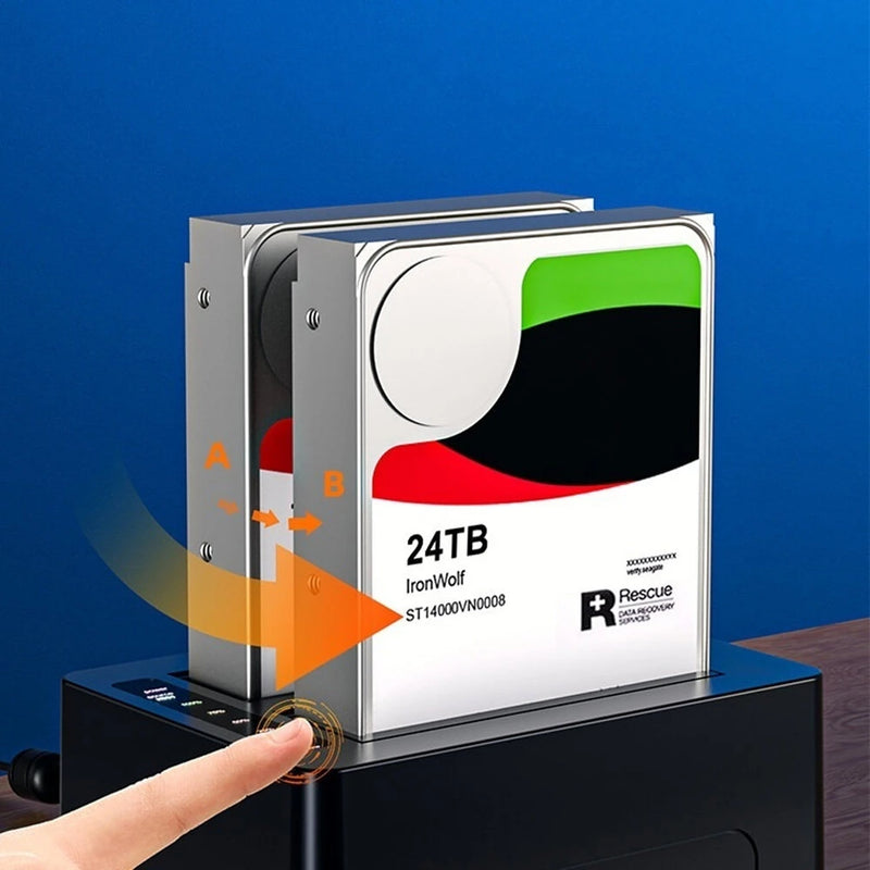 MAIWO K3082 USB3.0 Dual Bay Hard Drive Copier Efficient Heat Dissipation for 2.5" / 3.5" SATA Serial Port SSD Solid State Drive