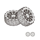 2PCS MJX 1/14 14303 RC Car Original Parts 1415A2 14303 Rubber Tires 1415B2 14302 TPR Tires