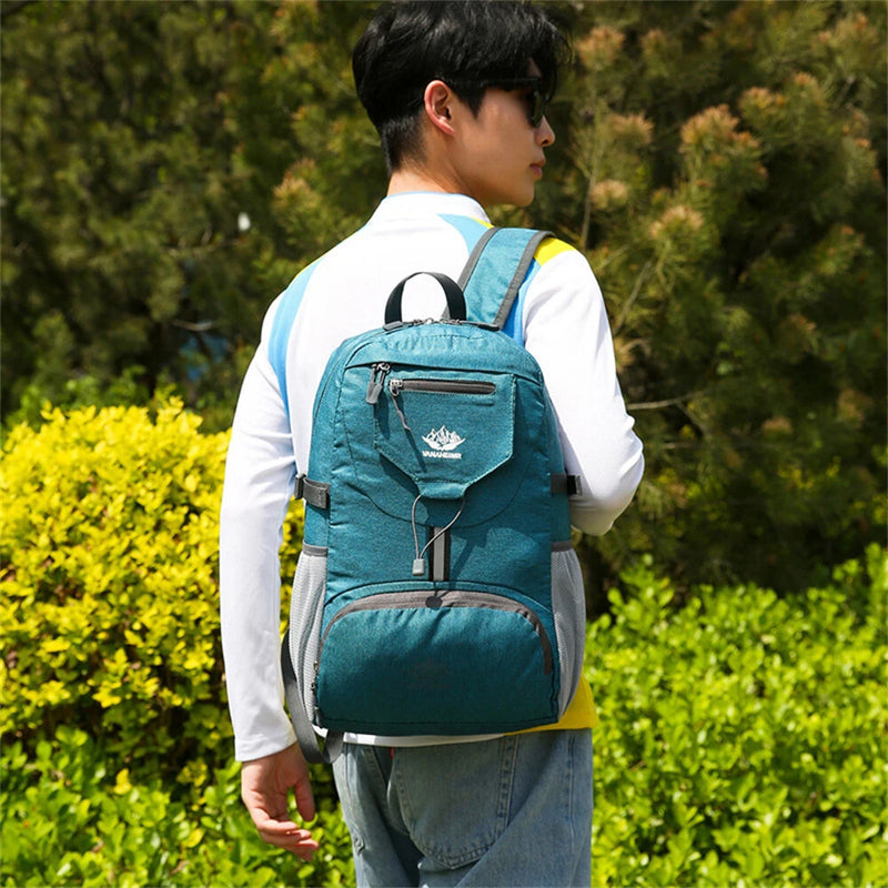 IPRee Foldable Lightweight Fishing Backpack Foldable Travel Bag Men Women Outdoor Sport Camping Climbing Cycling Trekking Shoulder Bags Daypack
