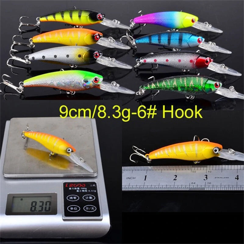 ZANLURE 20pcs Set 3D Eyes Bass Shape Fishing Crankbait Kit Hard Lures Freshwater Saltwater Japan Sea Fishing Lures