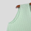 INCERUN Mens Solid Textured V-Neck Sleeveless Tank Top Comfortable Cool Vest Top