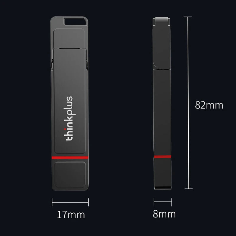 Lenovo Thinkplus TU204 Type-C&USB3.2 Flash Drive 1TB/512GB/256GB/128GB 550MB/s High Speed Dual Interface Mobile U Disk