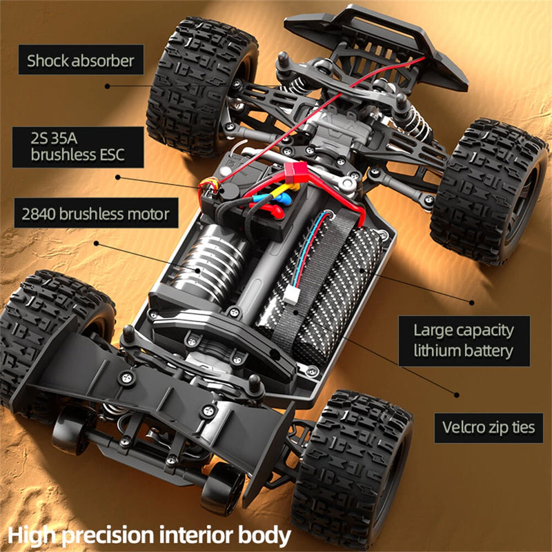 SCY 18101 PRO RTR 1/18 2.4G 4WD 50km/h Brushless RC Car Off-Road Truck LED Lights Full Proportional Vehicles Models Metal Differential Drive Shaft Toys