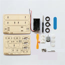 DIY Electric Taxiing Aircraft Model Toys Wooden plane Dual Motor Biplane for Children Small Inventions Scientific Experiments Gift Kids Assembled