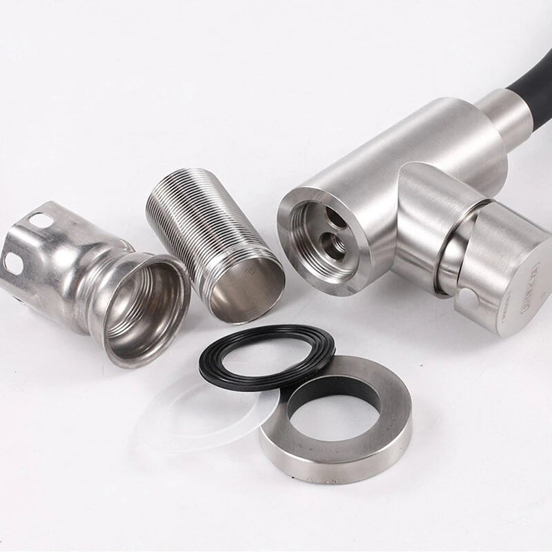 360 Rotatable 304 Stainless Steel Kitchen Silicone Tube Faucet Hot And Cold Brushed Universal Rotatable Vegetable Sink Faucet