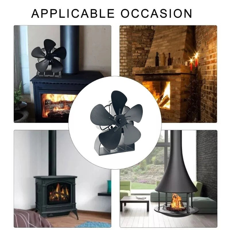 DY565J Energy Saving Fireplace Fan 5 Blade Oven Quiet SafeHeat Powered Stove Fan No Electricity Log Wood Burner Eco Friendly Fan