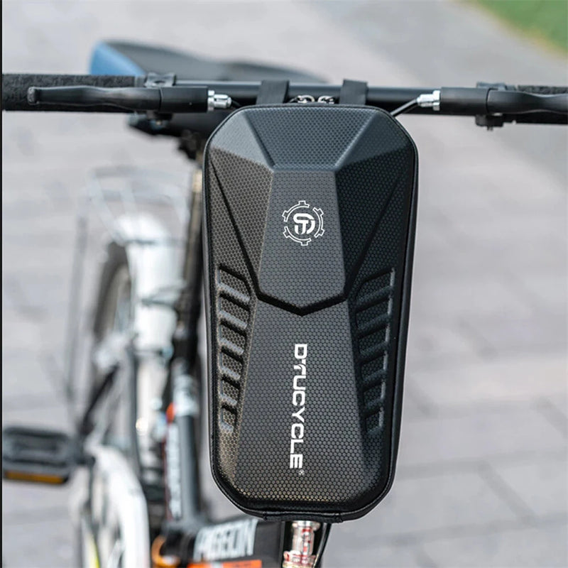 DTUCYCLE 2/3/4L Electric Bike Bag Waterproof Double Zipper Hard Shell Front Hangding Storage Bag for Electric Bicycle Scooter
