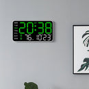 Multi-function LED Digital Wall Clock Borderless Electronic Clock Multifunctional Hanging Standing Clock Simple Digital Clock Display Living Room Wall Clock