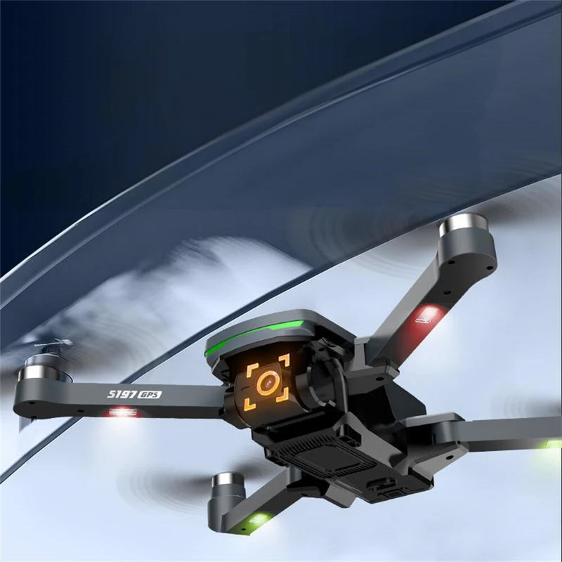 Toysky S197 GPS 5G WiFi FPV with LCD Screen Controller HD Dual Camera Servo Gimbal Optical Flow Positioning Brushless Foldable RC Drone Quadcopter RTF