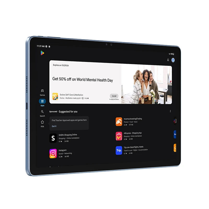 Alldocube iPlay 60 Pro MediaTek G99 Octa Core 6GB RAM+6GB Virtual Memory 128GB ROM 11 Inch 90Hz Refresh Rate 4G LTE Android 14 Tablet PC