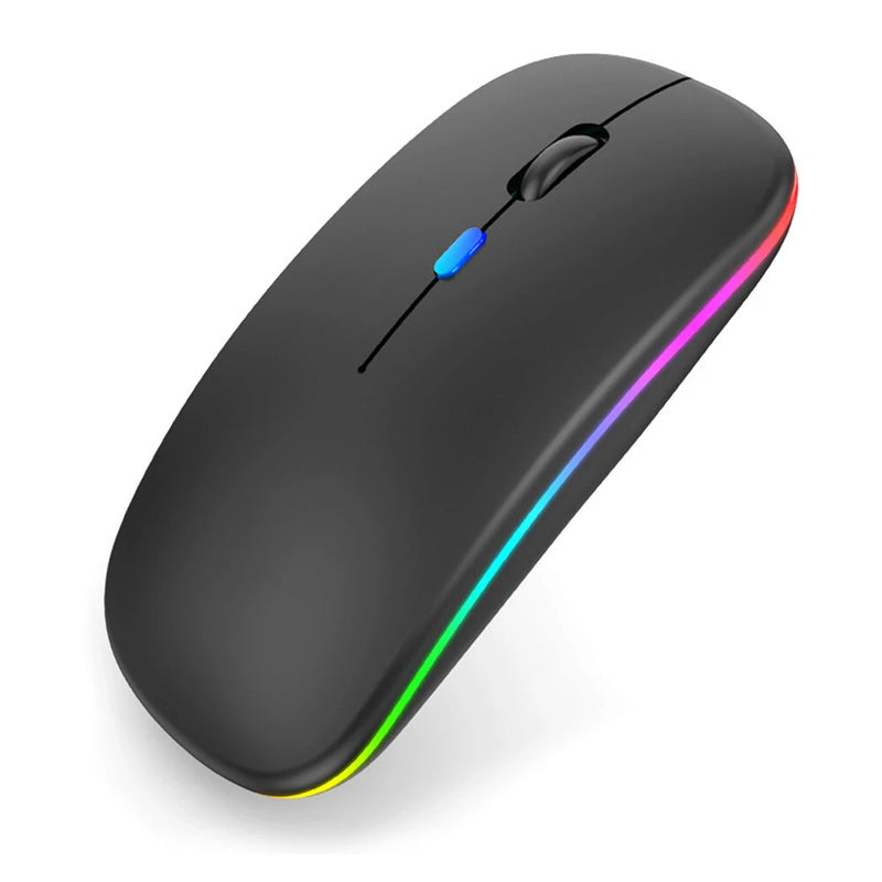 Dual Mode BT3.0/5.2 2.4G Wireless Mouse Adjustable 800-1600DPI Rechargeable LED Light Silent Mice for Laptop PC