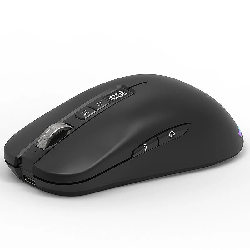 M131 AI Smart Voice Mouse Dual Mode Wireless bluetooth Speech to Text Mice with LED Power Display RGB Light 5000DPI Voice Controlled Translation for Office Home Latop Voice Typing Mouse