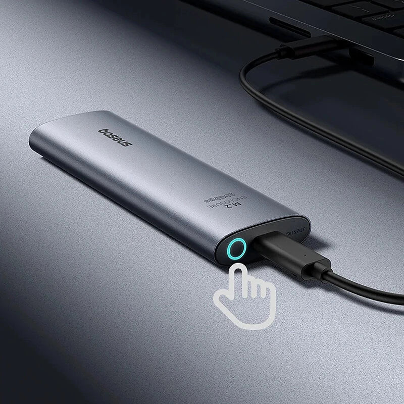 Baseus BS-OH194 M.2 NVMe SSD Enclosure Case 10Gbps M.2 to USB Type-C 3.2 Gen2 Metal External Adapter SSD Case