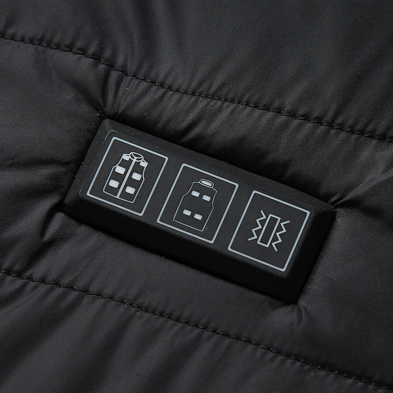 TENGOO HV-11S Unisex 11 Heating Area Vest 3-Gears Heated Jackets USB Electric Thermal Clothing Winter Warm Vest Outdoor Heat Coat Clothing for Winter Skiing Camping