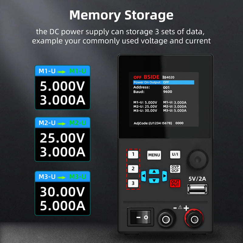 BSIDE I8305/I83010/I84020 Adjustable Power Supply High Capacity Output up to 300W with Precise Control Effective Air Cooled System Lightweight and Compact Design for Versatile Electronics Use