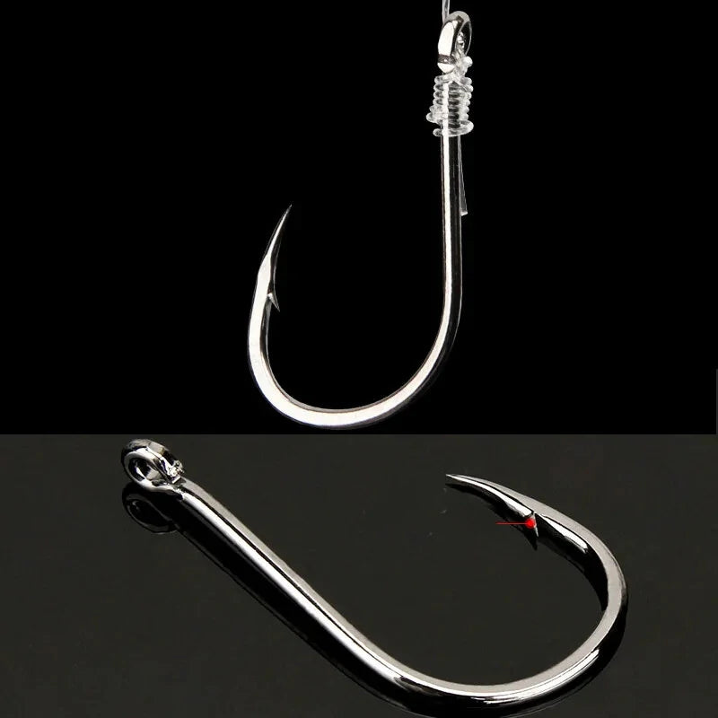600pcs Fishing Hooks Set 10 Types High Carbon Steel Large Load-bearing Capacity Sharp Barbed Fishhook Rock Fishing Equipment Gear Tackle Accessories with Box