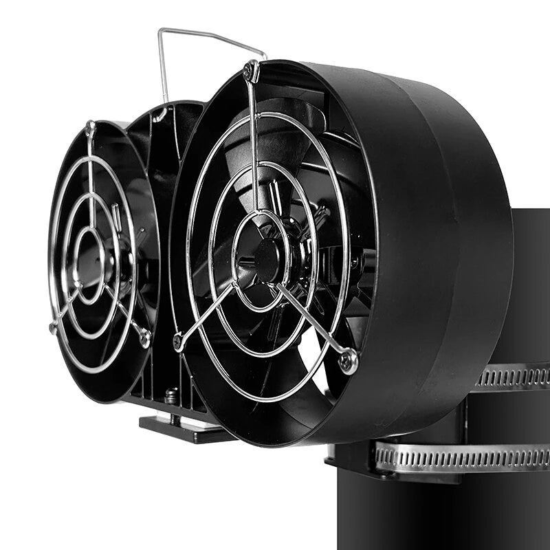 IPRee Heat Powered Stove Fan with Cover Heat Efficient Wall Mounted Thermometer Eco-Friendly Fireplace Fan Portable Heater 10 Blades