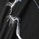 ChArmkpR Mens Cat Graphic Crew Neck Curved Hem Long Sleeve T-Shirts