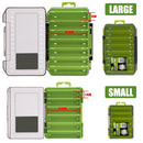 SAMOLLA 12/14 Compartments Double Sided Fishing Tackle Box Y-slot Fishing Gear Organizer Fishing Tool Storage Case