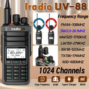 iRadio UV88 GPS Multiband Radio Walkie Talkie 1024 Channels IP67 Waterproof Type-C Charging CB SSB HF FM SW MW LW Amateur Ham Two Way Radio