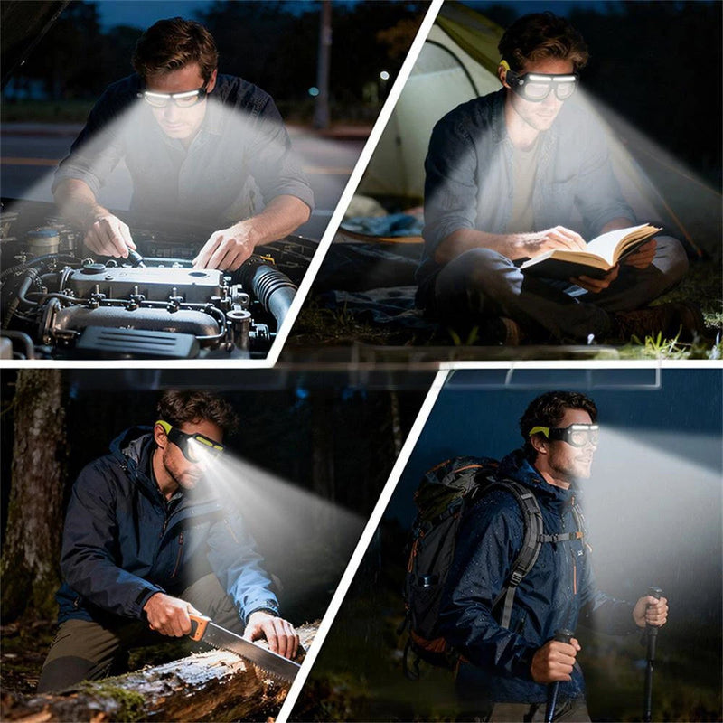 Multifunction Glasses Lamp Rechargeable Headlamp Ultra Light Design For Outdoor Cycling Fishing Climbing Repair Light