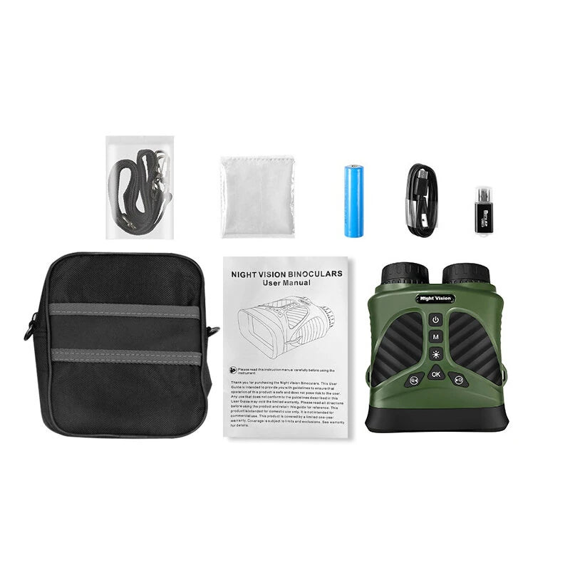 Binoculars Camera Infrared Night Vision 2.5K 8X Optical Zoom 3'' IPS Screen Infrared Illuminator Digital Zoom for Hunting Camping Digital Binoculars